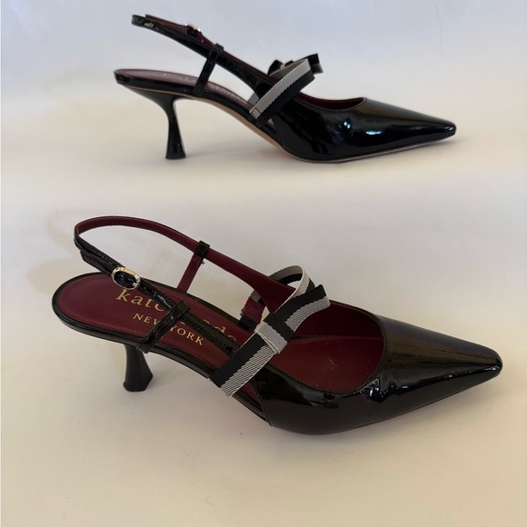Kate Spade New York Maritza Pointed Slingback Patent Leather Pumps, Size 9.5B - Picture 5 of 11